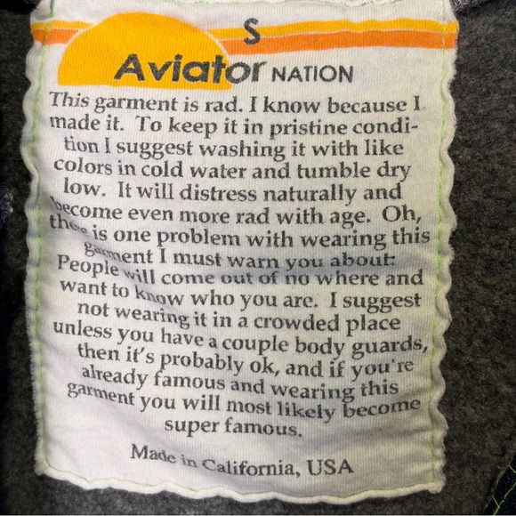 Aviator Nation 5 Stripe Hoodie in Heather Grey, Size S NWOT - Picture 12 of 13